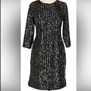New Julia Jordan Black and White Long Sleeve Dress